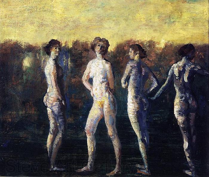 Arthur Bowen Davies Four Figures (1911) by Arthur B. Davies Norge oil painting art